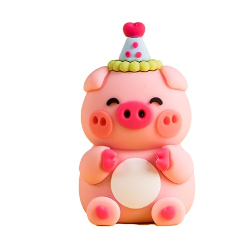 2 Stück Figuren-Tierspielzeug, niedliche Figuren-Kuchenaufsätze, Miniatur-Kuchenaufsätze, Cartoon-Tierfigur, dekorativ für Kuchendekoration, Tischdekoration (Schwein) von Jwthee