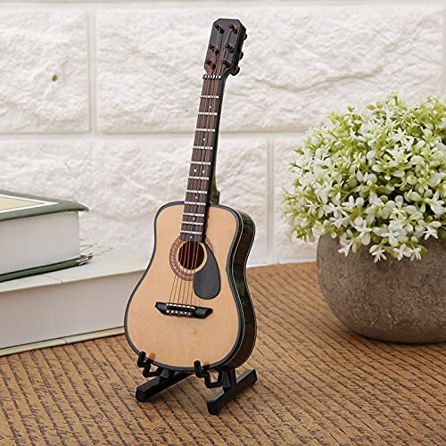 Miniatur-Gitarre aus Holz mit Ständer und Koffer, Mini-Musikinstrument, Miniatur-Puppenhaus-Modell, Modell-Display, Mini-Ornamente, Heimdekoration (16cm) von Jwthee