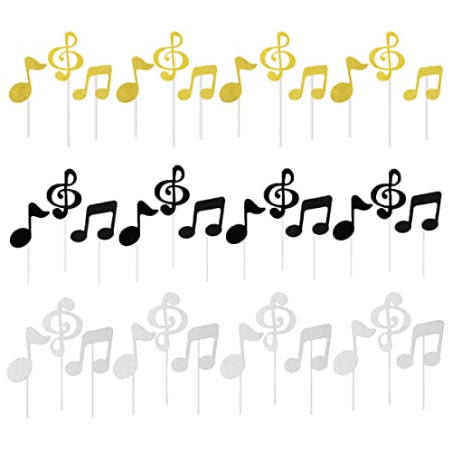 36 Stücke Musik Noten Cupcake Toppers Gitarre Kuchen Toppers Musikalisches Thema Geburtstag Party Bedarf Musik Party Kuchen Deko Noten Kuchen Topper für Geburtstag Hochzeit Musiker Party Baby Shower von Jxuzh