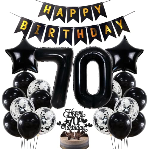 Geburtstagsdeko 70 Geburtstag Deko Jungen Mädchen Schwarz 70. Geburtstag Dekoration Schwarz Luftballons 70. Geburtstag Mädchen Junge Party Deko 70. Geburtstag Junge Mädchen 70 Jahre Geburtstagsdeko von Jxuzh