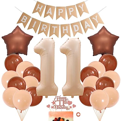 Jxuzh 11 Geburtstag Deko Junge Mädchen Luftballon 11.geburtstag Deko Beige Braun Geburtstagsdeko 11 Jahre Mann 11 Luftballon Apricot 11 Jahre Geburtstagdeko 11 Geburtstag Mädchen Junge Luftballons von Jxuzh