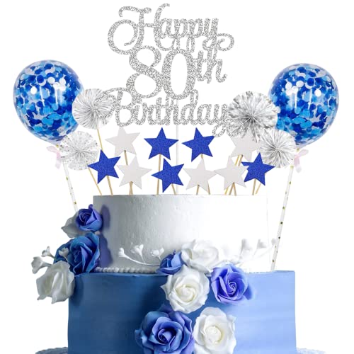 Jxuzh Cake Topper 80 Kuchendeko Geburtstag Happy 80.birthday Kuchendeko 80. Geburtstag Tortendeko 80 Rosegold 80. Geburtstag Kuchen Deko 80 Geburtstag Mädchen Happy Birthday 80 Geburstagstorte Deko von Jxuzh