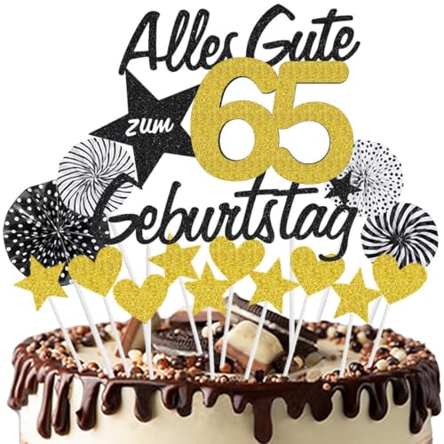 Jxuzh Tortendeko 65 Geburtstag Schwarz Gold Kuchen Tortendeko 65 Geburtstag Frau 65. Geburtstag Kuchen DekoTopper Cake Topper 65 Kuchendeko Geburtstag Happy 65 Birthday Kuchen Deko 65 Geburtstag Männe von Jxuzh