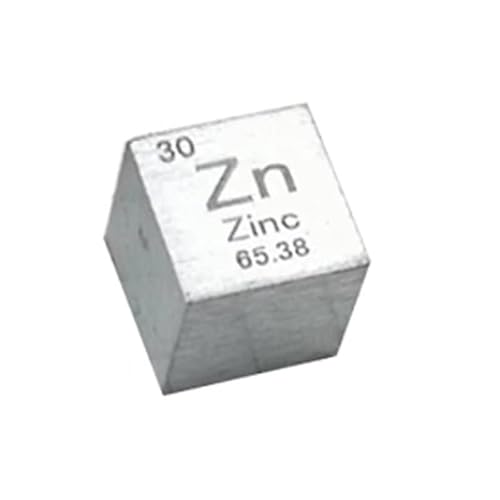 1 Stück 10 x 10 x 10 mm Metallic Zink Periodensystem Würfel Zn 99,995% Reines Zink Würfel Wunderbare Element Kollektion Handwerk von Jyving