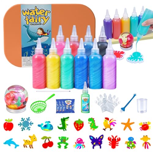 3D-Wassergel-Set mit magischen Gelen und Meerestier-Formen, lustiges Feen-Spielzeug-Wasser-Set mit Meerestierformen für Zuhause, Kinderzimmer, sensorisches Spielen und kreatives Lernen von Jyxuyy