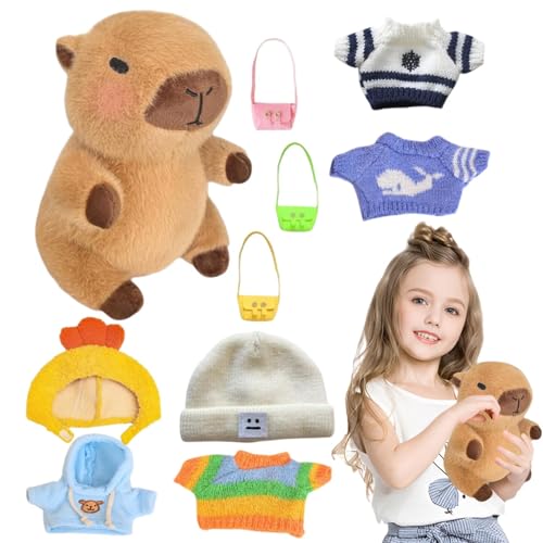 Capybara-Plüschtier, Anzieh-Plüschtier, Tierpuppe, Weiche Und Hochwertige Materialien, Tolle Geschenkidee Und Waschbar, 23 cm 9,06 Zoll, Für Kinderspielzeug von Jyxuyy