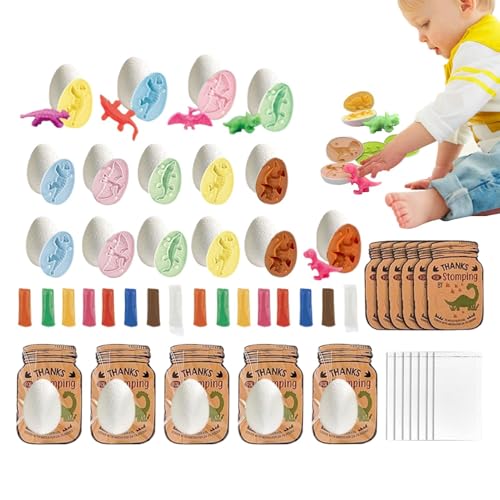 Dino Eggs Dig Kit | 20-Piece Dinosaur Egg Molding Clay Set for Kids | Creative Clay Craft Kit for Preschool and Kindergarten | Encourages Teamwork and Coordination von Jyxuyy