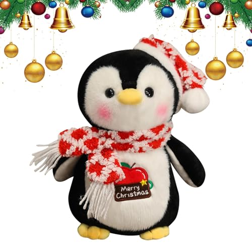 Jyxuyy Cute Penguin Plushie | Small Stuffed Animal with Scarf and Hat | Charming Cartoon Penguin Doll | Portable and Easy to Use | Ideal Plush Toy for Kids, Collectors, and Penguin Enthusiasts von Jyxuyy