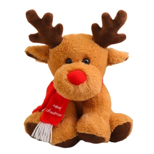 Jyxuyy Deer Stuffed Toy, Elk Stuffed Animal, Christmas Reindeer Plush Pillow, Handmade Deer Stuffed Animal, Home Christmas Toy, Washable Stuffed Toy, Easy to Clean, Portable for Girls and Boys von Jyxuyy