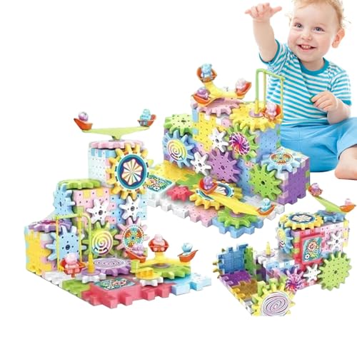 Jyxuyy Electric Gear Building Block Toys | Educational Gears Building Kit – Rotating Creative Construction Toy for Kids Ages 3+, Perfect for STEM Learning and Developing Engineering Skills von Jyxuyy