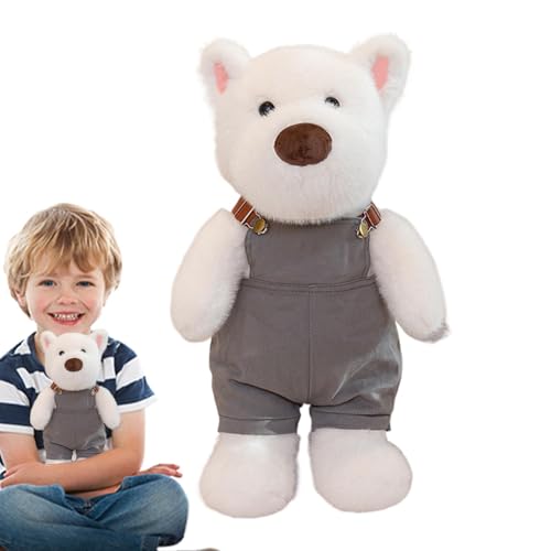 Jyxuyy Gefüllte West Highland Dog-Puppe, Plüsch-Begleitspielzeug, Weiches Tierkissen, Perfekt Für Komfort Und Emotionale Unterstützung, Leicht Zu Reinigen, 30 cm, Grün, Grau, Für Kinders von Jyxuyy