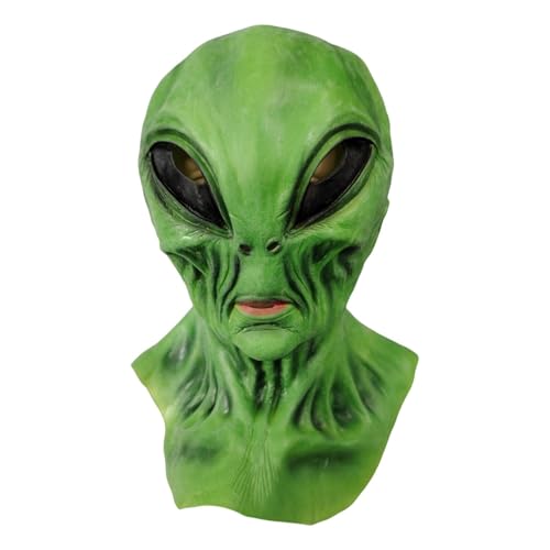 Jyxuyy Halloween-Figuren-Maske, grünes Halloween, großes Augen, Horror-Cosplay-Kostüm, Bühnenauftritt, Spukhaus-Requisiten für Bühnenauftritte von Jyxuyy