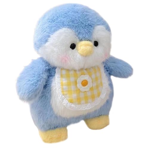 Jyxuyy Pinguin-Stofftier, Pinguin-Plüschtier, Stoffpinguin Mit Lätzchen, Süßes Pinguin-Plüschtier, Kuscheliger Stoffpinguin, 40 cm, Schwarz, Blau, Für Kinderspielzeug von Jyxuyy