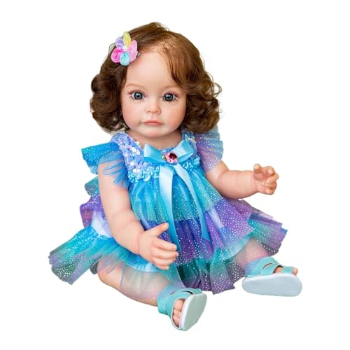 Jyxuyy Reborn Doll Educational Real Life Doll 22 Inch Soft Feeling Realistic Doll Real Life Kids Dolls Cute Real Looking Bath Doll Toy For Kids Interactive Baby Doll For Playtime von Jyxuyy