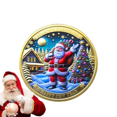 Jyxuyy Santa Claus Christmas Commemorative Coin | Perfect Souvenir for Holiday Parties and School Events | Festive Santa Coin Keepsake for Collectors and Exchange von Jyxuyy