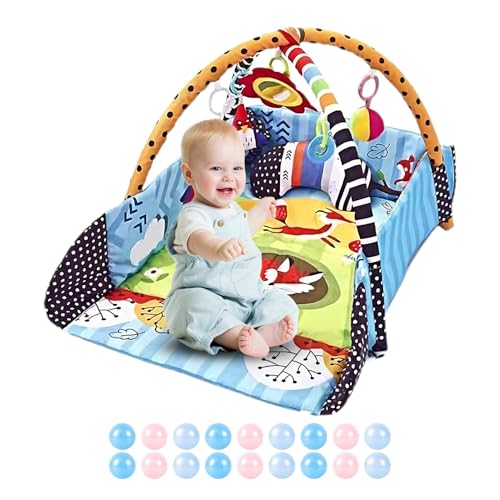 Jyxuyy Toddler Activity Mat | 7-in-1 Kids Tummy Time Activity Center | Washable Play Mat with Fine Motor Skills Toys, Preschool Learning Activities for Boys and Girls, Educational Toddler Play von Jyxuyy