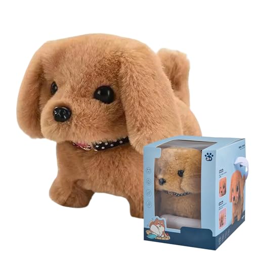 Jyxuyy Walking Plush Puppy | Interactive Robot Dog Toy for Kids 3+ | Soft Plush Puppy Toy with Walking, Barking, Tail Wagging Functions | Fun and Engaging Gift for Girls and Boys von Jyxuyy