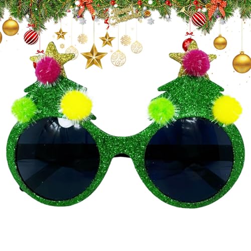 Jyxuyy Weihnachtsbaum-Sonnenbrille, lustige Festival-Cosplay-Brille, Urlaubskostüm-Brille für Weihnachten, Fotokabine, lustige Weihnachtsgeschenke, einzigartige Brille für festliche Feiern von Jyxuyy