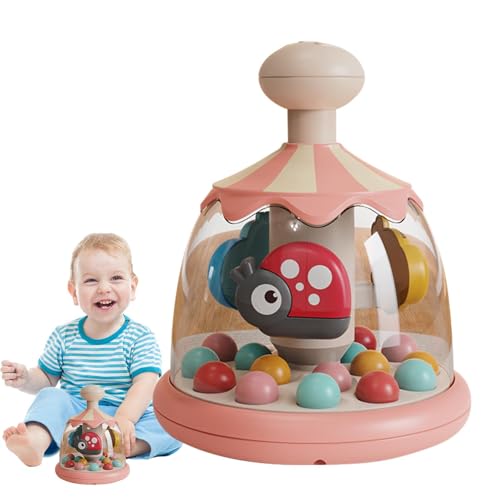 Kids Press Carousel Toy | Colorful Push and Spin Rotating Carousel with Sound | Interactive Learning and Development Toy to Improve Hand Strength and Motor Skills, Musical Fun for Little von Jyxuyy