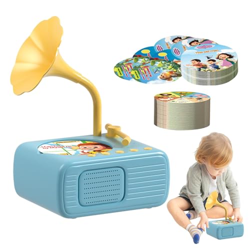 Toddler Gramophone Music Toy | Kids Phonograph Record with 96 Cards | Interactive Children's Phonograph Story Music Player for Boys and Girls Fun Learning Experience von Jyxuyy