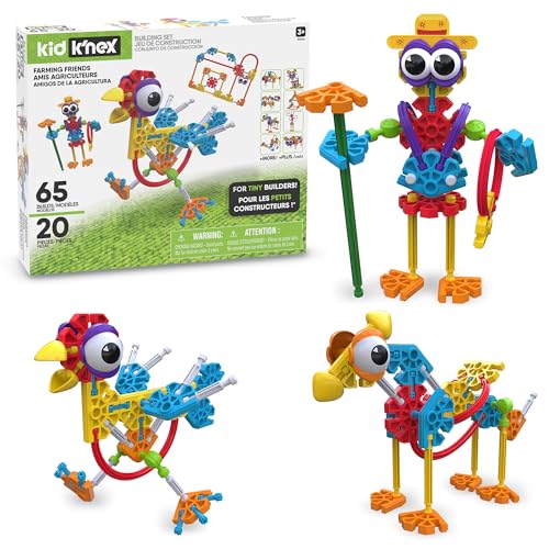 Basic Fun 85052 Kid K'NEX Farmin' Friends 20 Model Building Set 61pc von K'Nex