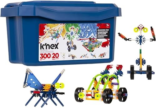 K'NEX 80202 Modellbauspass-Set in einer Box, 3D-Technikset für Kinder, 300-teiliges MINT-Lernset mit Box zum Aufbewahren, 20 Konstruktionsspielzeugmodelle ab 7 Jahren von Basic Fun