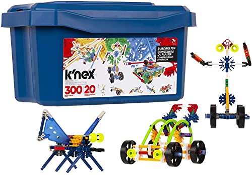 K'NEX 80202 Modellbauspass-Set in einer Box, 3D-Technikset für Kinder, 300-teiliges MINT-Lernset mit Box zum Aufbewahren, 20 Konstruktionsspielzeugmodelle ab 7 Jahren von Basic Fun