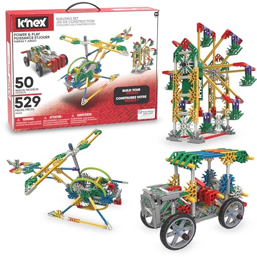 Basic Fun K'Nex Imagine Power and Play Motorisiertes Bauset, Lernspielzeug für Kinder, 529-teiliges STEM-Lernset, Ingenieurwesen für Kinder von Basic Fun