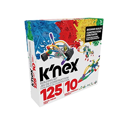 Basic Fun Basic Fun K'NEX 80206 Baukasten für Anfänger, Bau von 10 3D-Modellen, Lernspielzeug für Kinder, 125-teiliges MINT-Lernset, Technik für Kinder, Konstruktionsspielzeug ab 7 Jahren von Basic Fun