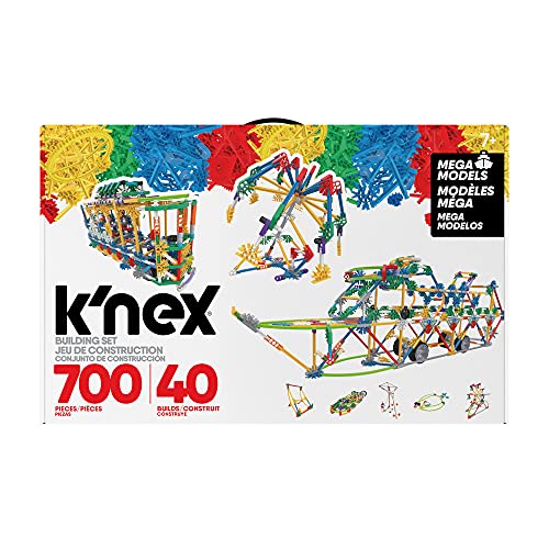 K'Nex 80209 Mega Models Building Set, 3D Educational Toys for Kids, 700 Piece Stem Learning Kit, Engineering for Kids, Colourful 40 Model Building Construction Toy for Children Aged 7 + von Basic Fun