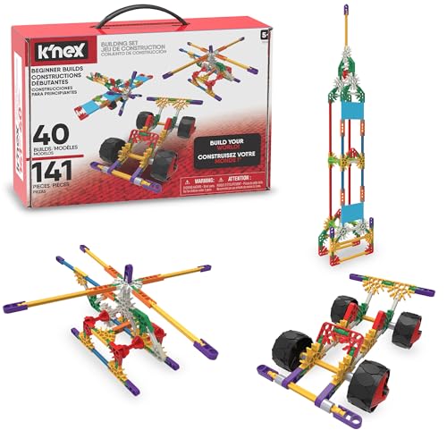 K'NEX 15210 Baukasten für Anfänger mit 40 Modellen, Lernspielzeug für Jungen und Mädchen, 141-teiliges Lernset, Konstruktionsspielzeug für Kinder, Bauspielzeug ab 5 Jahren von K'Nex