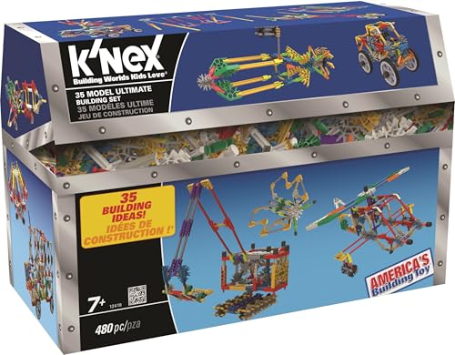 K'NEX 12418 Fantasie Ultimativer Baukasten mit 35 Modellen, Lernspielzeug für Jungen und Mädchen, 480-teiliges MINT-Lernset, Bauspielzeug für Kinder, Konstruktionsspielzeug ab 7 Jahren von Basic Fun