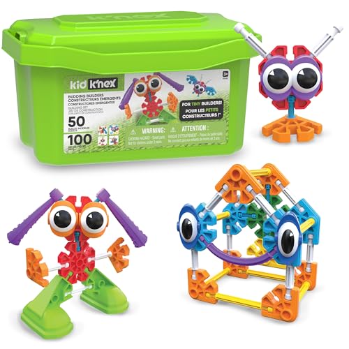 Kid K'NEX 85618 50 Baukasten für angehende Baumeister, Kinder-Bastelset mit 100 Teilen, Lernspielzeug für Kinder, Bauspielzeug für Jungen und Mädchen, Konstruktionsspielzeug ab 3 Jahren von K'Nex