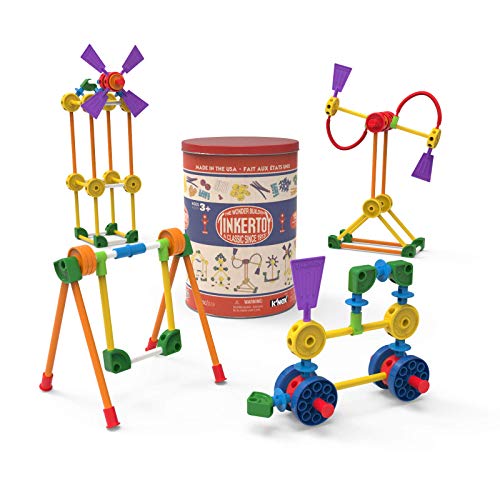 TINKERTOY - Retro Baudose - 100 Teile - Sammlerstück, nostalgisches Konstruktionsspielzeug, ideal für Kinder, Kleinkinder, Jungen, Mädchen, ab 3 Jahren von K'Nex