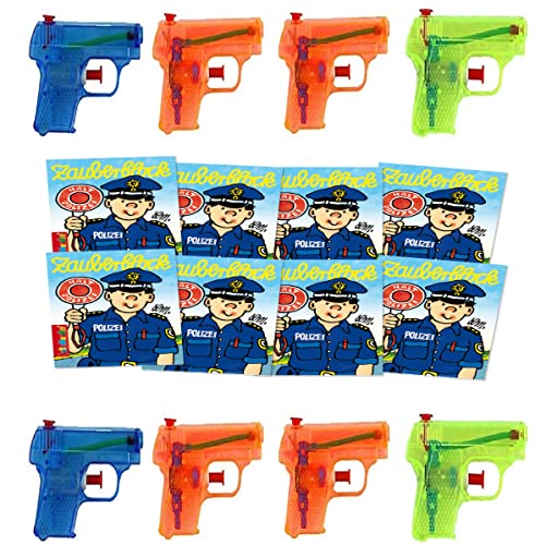 K-S-S 16 teiliges Polizei Set 8 X kleine Wasserpistolen + 8 X Zauberblock im Polizei Design. Party / Mitgebsel / Mitbringsel / Tombola von K-S-S