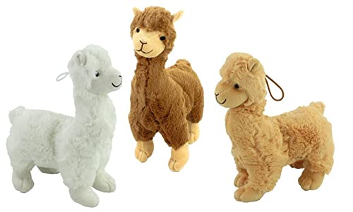 K-Toys 1 x Plüsch-Alpaka Lama stehend ca. 25 cm, 1 aus 3 Farben, von ZYZYZK