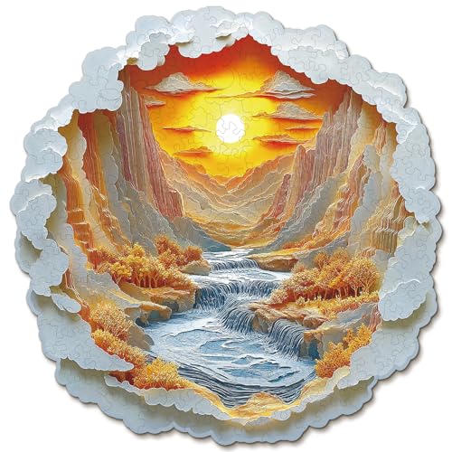 Holzpuzzle Erwachsene,KAAYEE 3D Sonnenuntergangslicht Holz Puzzle Erwachsene,Unregelmäßige Einzigartige Puzzle,Einzigartige TierföRmige Holzpuzzles,Puzzle Erwachsene mit Geschenkbox aus Holz von KAAYEE