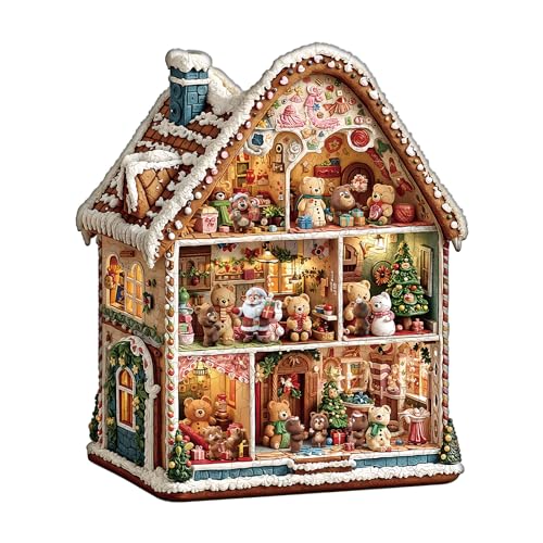 KAAYEE Holzpuzzle Erwachsene, 100 Teile Bärenhaus - Weihnachtsedition Unregelmäßige Puzzle Holz Erwachsene, Einzigartige TierföRmige Holzpuzzles, Einzigartige Puzzle, mit Geschenkbox aus Holz KAAYEE Holzpuzzle Erwachsene, 100 Teile Bärenhaus - Weihnachtsedition Unregelmäßige Puzzle Holz Erwachsene, Einzigartige TierföRmige Holzpuzzles, Einzigartige Puzzle, mit Geschenkbox aus Holz von KAAYEE