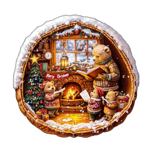 KAAYEE Holzpuzzle Erwachsene, 100 Teile Braunbären - Haus Unregelmäßige Puzzle Holz Erwachsene, Einzigartige TierföRmige Holzpuzzles, Einzigartige Puzzle, mit Geschenkbox aus Holz KAAYEE Holzpuzzle Erwachsene, 100 Teile Braunbären - Haus Unregelmäßige Puzzle Holz Erwachsene, Einzigartige TierföRmige Holzpuzzles, Einzigartige Puzzle, mit Geschenkbox aus Holz von KAAYEE