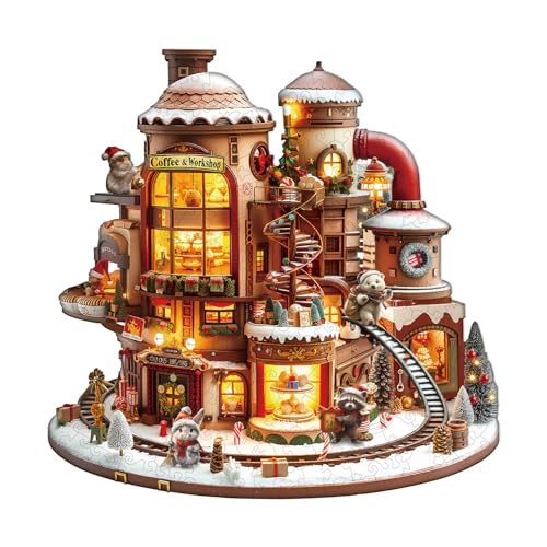 KAAYEE Holzpuzzle Erwachsene, 100 Teile Kaffeeworkshop Unregelmäßige Puzzle Holz Erwachsene, Einzigartige TierföRmige Holzpuzzles, Einzigartige Puzzle, mit Geschenkbox aus Holz KAAYEE Holzpuzzle Erwachsene, 100 Teile Kaffeeworkshop Unregelmäßige Puzzle Holz Erwachsene, Einzigartige TierföRmige Holzpuzzles, Einzigartige Puzzle, mit Geschenkbox aus Holz von KAAYEE