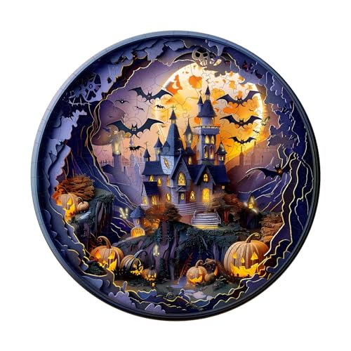 KAAYEE Holzpuzzle Erwachsene, 300 3D-Halloween-Schloss Unregelmäßige Puzzle Holz Erwachsene, Einzigartige TierföRmige Holzpuzzles, Einzigartige Puzzle, mit Geschenkbox aus Holz KAAYEE Holzpuzzle Erwachsene, 300 3D-Halloween-Schloss Unregelmäßige Puzzle Holz Erwachsene, Einzigartige TierföRmige Holzpuzzles, Einzigartige Puzzle, mit Geschenkbox aus Holz von KAAYEE