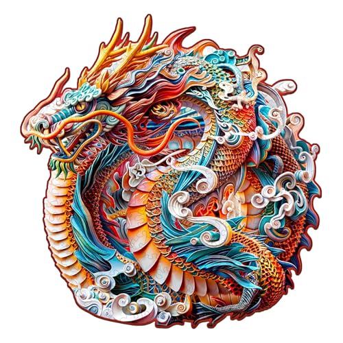 KAAYEE Holzpuzzle Erwachsene, 3D-Chinesischer Drache-2 Holz Puzzle Erwachsene, Unregelmäßige Einzigartige Puzzle, Einzigartige TierföRmige Holzpuzzles, mit Geschenkbox aus Holz KAAYEE Holzpuzzle Erwachsene, 3D-Chinesischer Drache-2 Holz Puzzle Erwachsene, Unregelmäßige Einzigartige Puzzle, Einzigartige TierföRmige Holzpuzzles, mit Geschenkbox aus Holz von KAAYEE