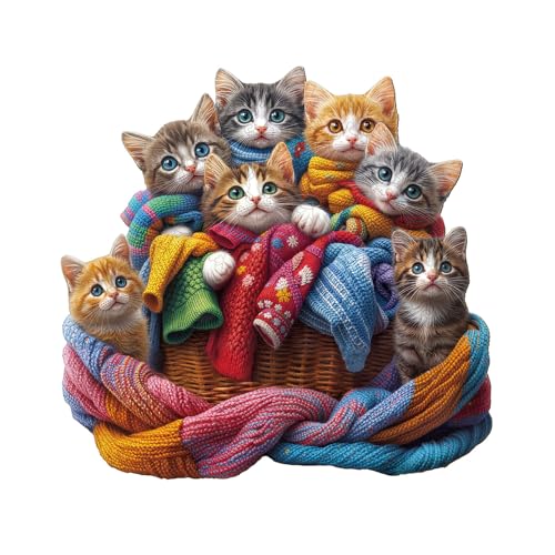 KAAYEE Holzpuzzle Erwachsene, Bunte Stoffkatze Holz Puzzle Erwachsene, Einzigartige TierföRmige Holzpuzzles, Unregelmäßige Einzigartige Puzzle, mit Geschenkbox aus Holz KAAYEE Holzpuzzle Erwachsene, Bunte Stoffkatze Holz Puzzle Erwachsene, Einzigartige TierföRmige Holzpuzzles, Unregelmäßige Einzigartige Puzzle, mit Geschenkbox aus Holz von KAAYEE
