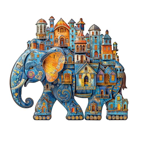 KAAYEE Holzpuzzle Erwachsene, Haus-Elefant Holz Puzzle Erwachsene, Einzigartige TierföRmige Holzpuzzles, Unregelmäßige Einzigartige Puzzle, mit Geschenkbox aus Holz KAAYEE Holzpuzzle Erwachsene, Haus-Elefant Holz Puzzle Erwachsene, Einzigartige TierföRmige Holzpuzzles, Unregelmäßige Einzigartige Puzzle, mit Geschenkbox aus Holz von KAAYEE