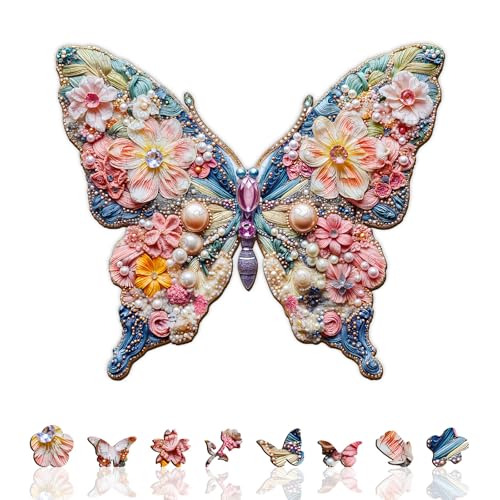 KAAYEE Holzpuzzle Erwachsene, Schmuck-Schmetterling Holz Puzzle Erwachsene, Unregelmäßige Einzigartige Puzzle, Einzigartige TierföRmige Holzpuzzles, mit Geschenkbox aus Holz KAAYEE Holzpuzzle Erwachsene, Schmuck-Schmetterling Holz Puzzle Erwachsene, Unregelmäßige Einzigartige Puzzle, Einzigartige TierföRmige Holzpuzzles, mit Geschenkbox aus Holz von KAAYEE