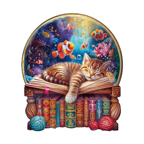 KAAYEE Holzpuzzle Erwachsene Kätzchentraum, 100 Teile Unregelmäßige Puzzle Holz Erwachsene, Einzigartige TierföRmige Holzpuzzles, Einzigartige Puzzle, mit Geschenkbox aus Holz KAAYEE Holzpuzzle Erwachsene Kätzchentraum, 100 Teile Unregelmäßige Puzzle Holz Erwachsene, Einzigartige TierföRmige Holzpuzzles, Einzigartige Puzzle, mit Geschenkbox aus Holz von KAAYEE