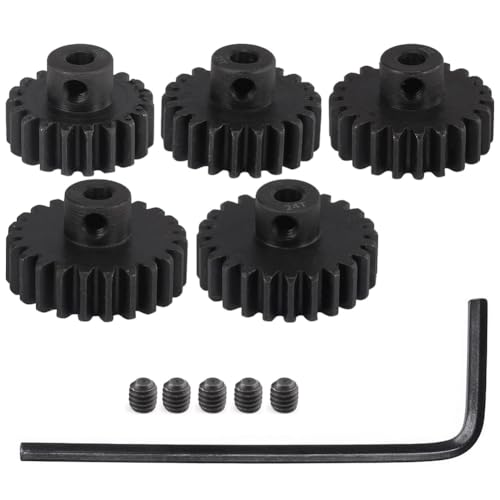 KACPLY 32P Ritzel aus gehärtetem Stahl, 1/8 , 3,175 mm Loch, 20T, 21T, 22T, 23T, 24T, mit Sechskantschlüssel für RC bürstenlosen Bürstenmotor von KACPLY