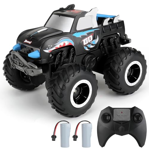 Ferngesteuertes Auto, 1:20 Amphibienfahrzeug All Terrain RC Truck 2,4 GHz wasserdichter Monster Truck mit 2 Batterien, Spielzeug geeignet für Jungen ab 6 7 8 9 10 Jahre (blau) von KADAYAYA