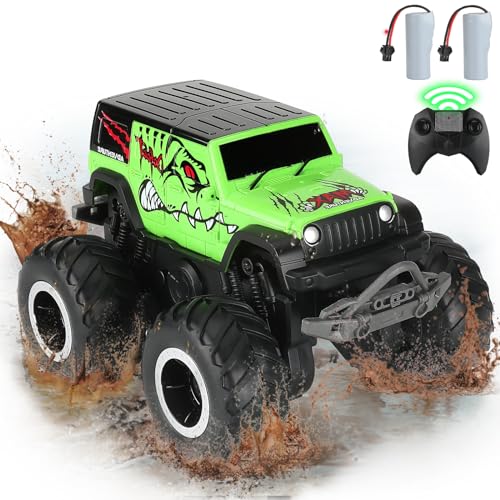 Ferngesteuertes Auto 1:20 RC Amphibienfahrzeug Monster Truck, 4WD wasserdicht 2.4GHz Geländewagen für Offroad All Terrain Spielzeug Geschenk für Jungen ab 6-10 Jahre (Grün)… von KADAYAYA