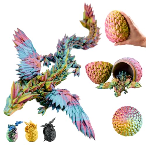 3D Drache mit Flügeln im Ei – 23 cm Drachenfigur mit 12 cm Ei | Rot-Gelb-Grüner Überraschungsdrache | Bewegliche Fantasy Spielzeug- & Sammelfigur für Kinder | Geschenkidee 3D Drache mit Flügeln im Ei – 23 cm Drachenfigur mit 12 cm Ei | Rot-Gelb-Grüner Überraschungsdrache | Bewegliche Fantasy Spielzeug- & Sammelfigur für Kinder | Geschenkidee von KAHAUS